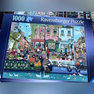 Ravensburger 1000 pc puzzle “ Riverside Town” like new